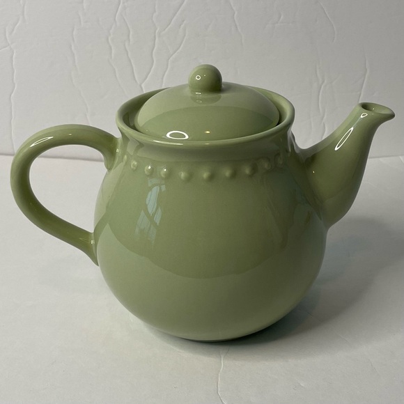 Pottery Barn EMMA Green Teapot 40oz Made In Portugal - Picture 3 of 16